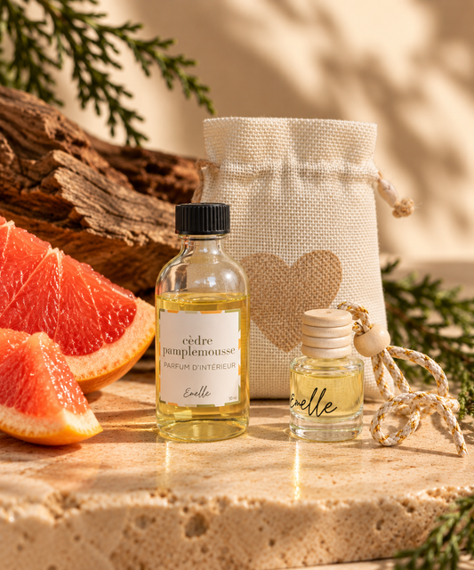 Diffuseur de parfum pour voiture cèdre pamplemousse – Emelle