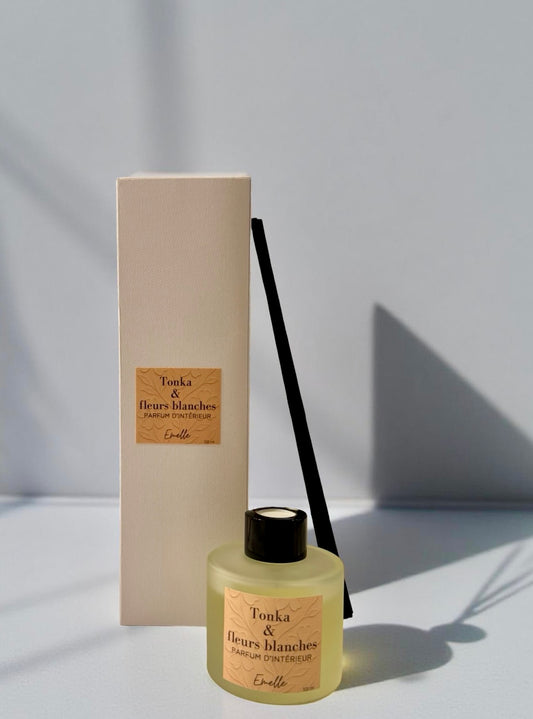 Diffuseur à bâtonnets tonka & fleurs blanches