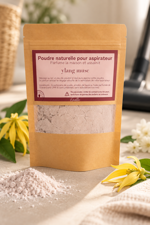 Poudre naturelle pour aspirateur ylang musc